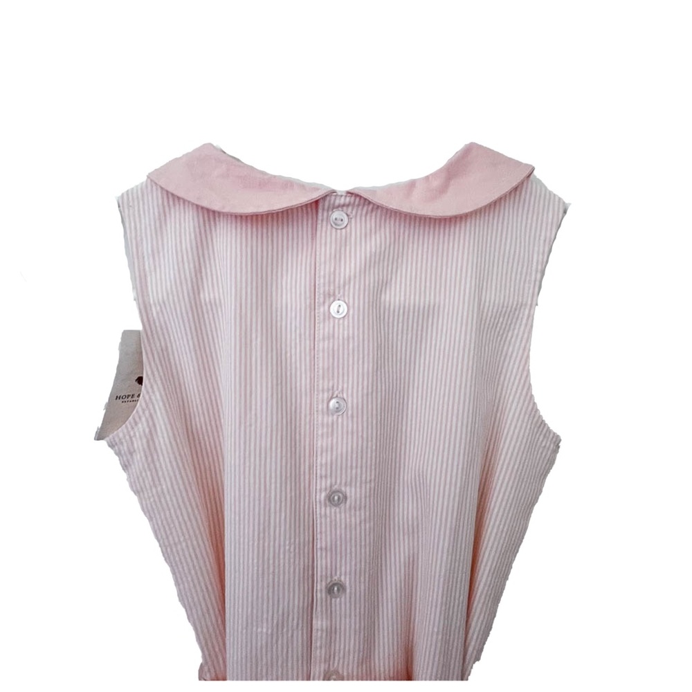 NWT Hope & Henry Girls Peter Pan Collar Seersucker Dress Size 10 - Picture 3 of 4